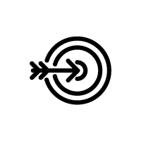 Icon of an arrow in a bullseye.